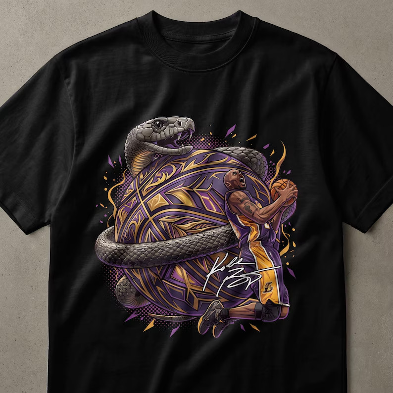 Camiseta Masculina Feminina Oversized Estampa Kobe Bryant Mamba Basketball Streetwear Camiseta Casual Hip Hop