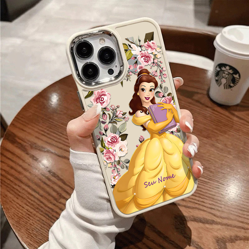 Capinha Capa personalizado A Bela e a Fera - Bela Para iPhone 11 13 12 14 15 16 pro max 16 7 8 Plus