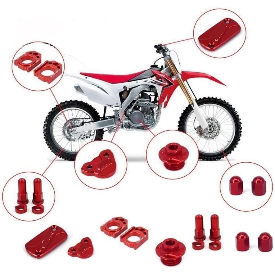 Kit 11 Peças Anodizadas Tampas Suportes CNC CRF450R CRF450X CRF250R CR250R CRF 450 RX CRF250RX