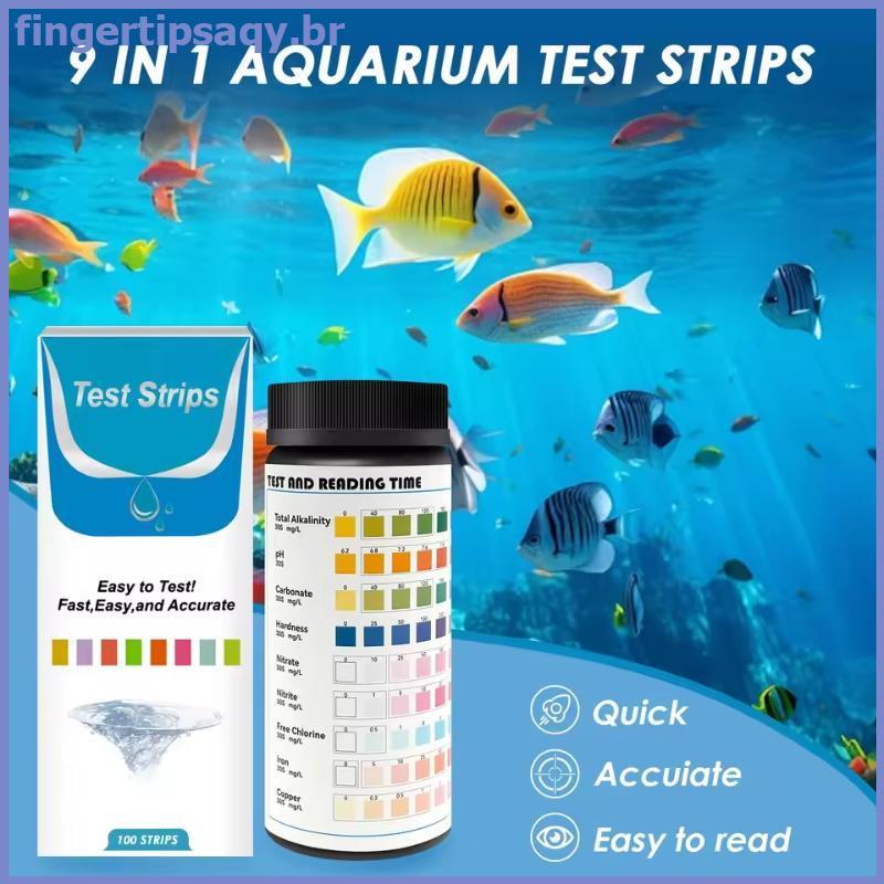 Kit De Teste De Tanque De Peixes FINGE 9 Em Tiras De Qualidade Da Água Resultados Rápidos Nitrato De PH Preciso Nitrito