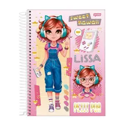 Caderno Espiral Jandaia Universitário Capa Dura Petit Poa 1 Matéria 80 Folhas Embalagem com 4 Unidades