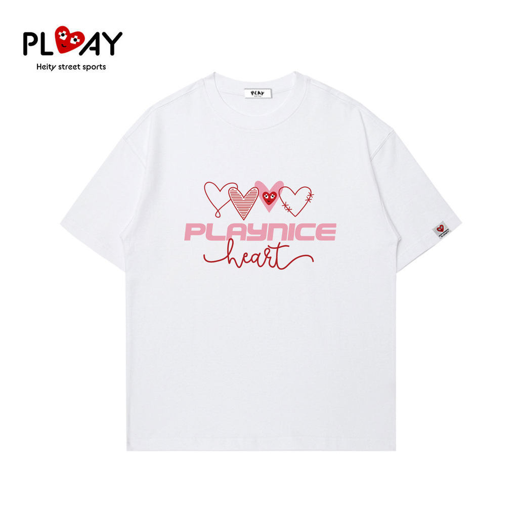 C CDG Camiseta de manga curta verão novo estilo carta impressão masculina feminina Casual