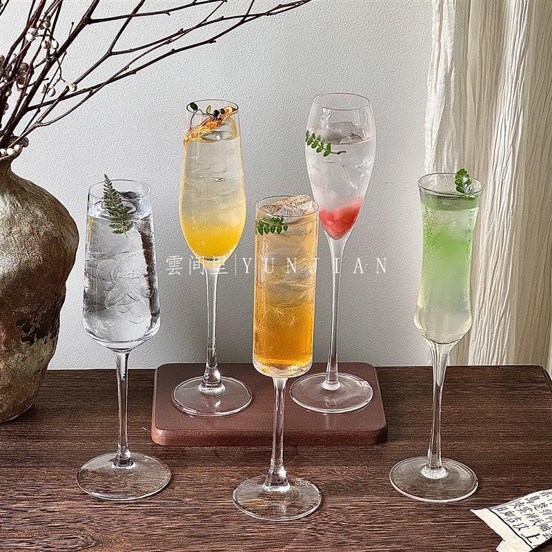Cálice de champanhe de alto valor estilo ins vidro de espuma copo de vinho conjunto especial de mistura de coquetel copo