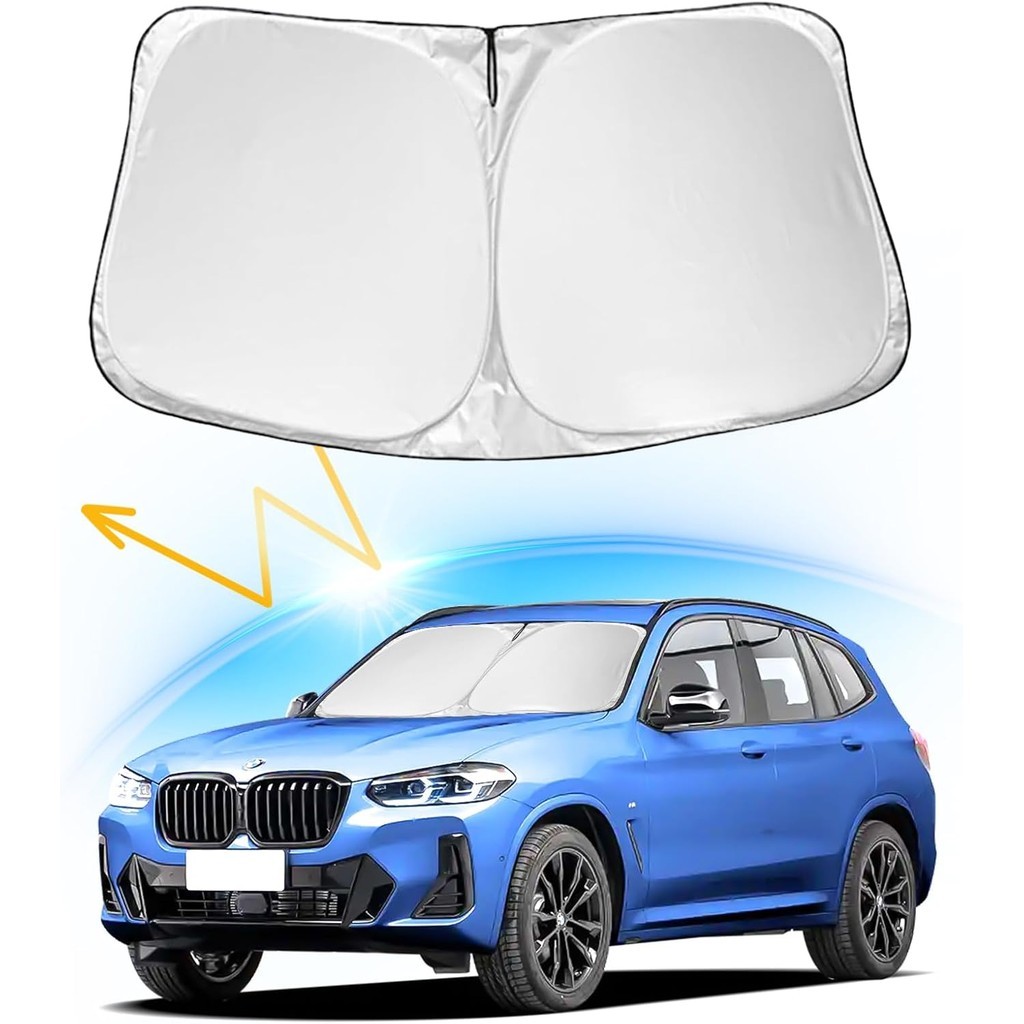 Pára-Brisa Protetor Solar Compatível Com BMW X3 X4 X5 X6 X7 5 6 7 8 Series , Dianteiro Dobrável Viseira Refletor De Raio