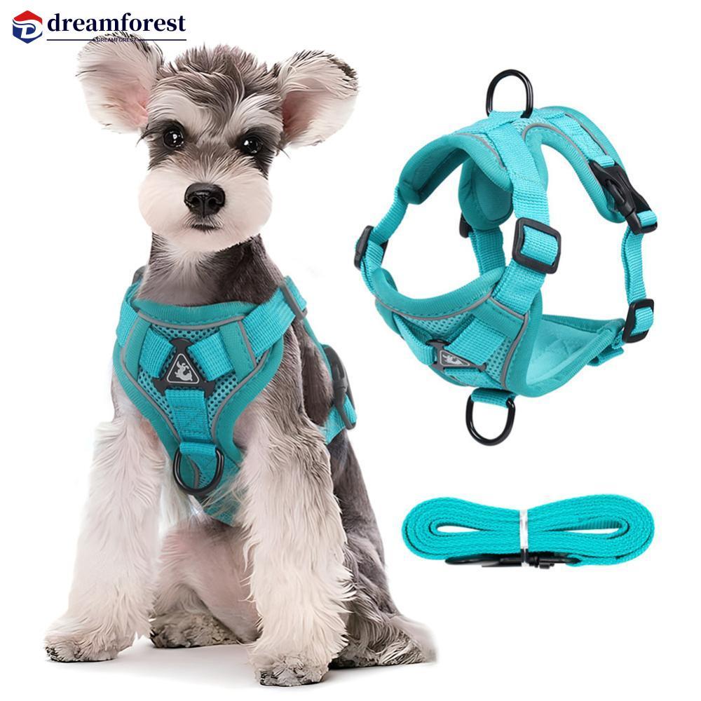 DREAMFOREST 1Pc Arnês Para Cães De Estimação Macio Respirável Trela Conjunto Pequenos Médios Chihuahua Filhote De Cachor