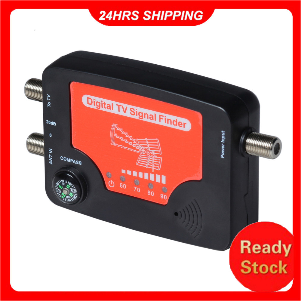 maloryeb-br-SIP Irfora TV Signal Finder Display LED Medidor de força portátil com bússola e campainha de alarme