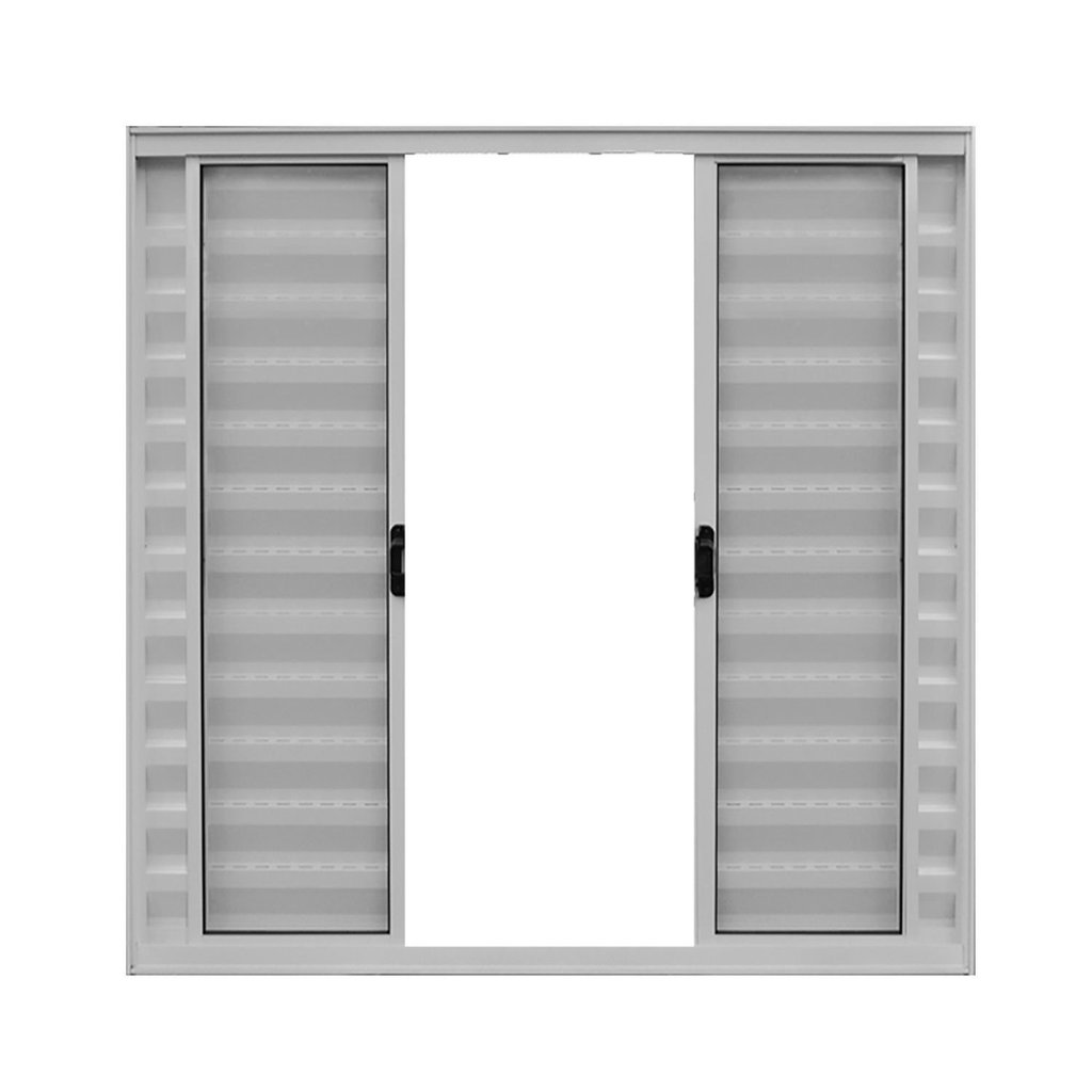Janela de Alumínio Veneziana 100x100cm 6 Folhas Hale Esquadrias Branco/Prata Prata