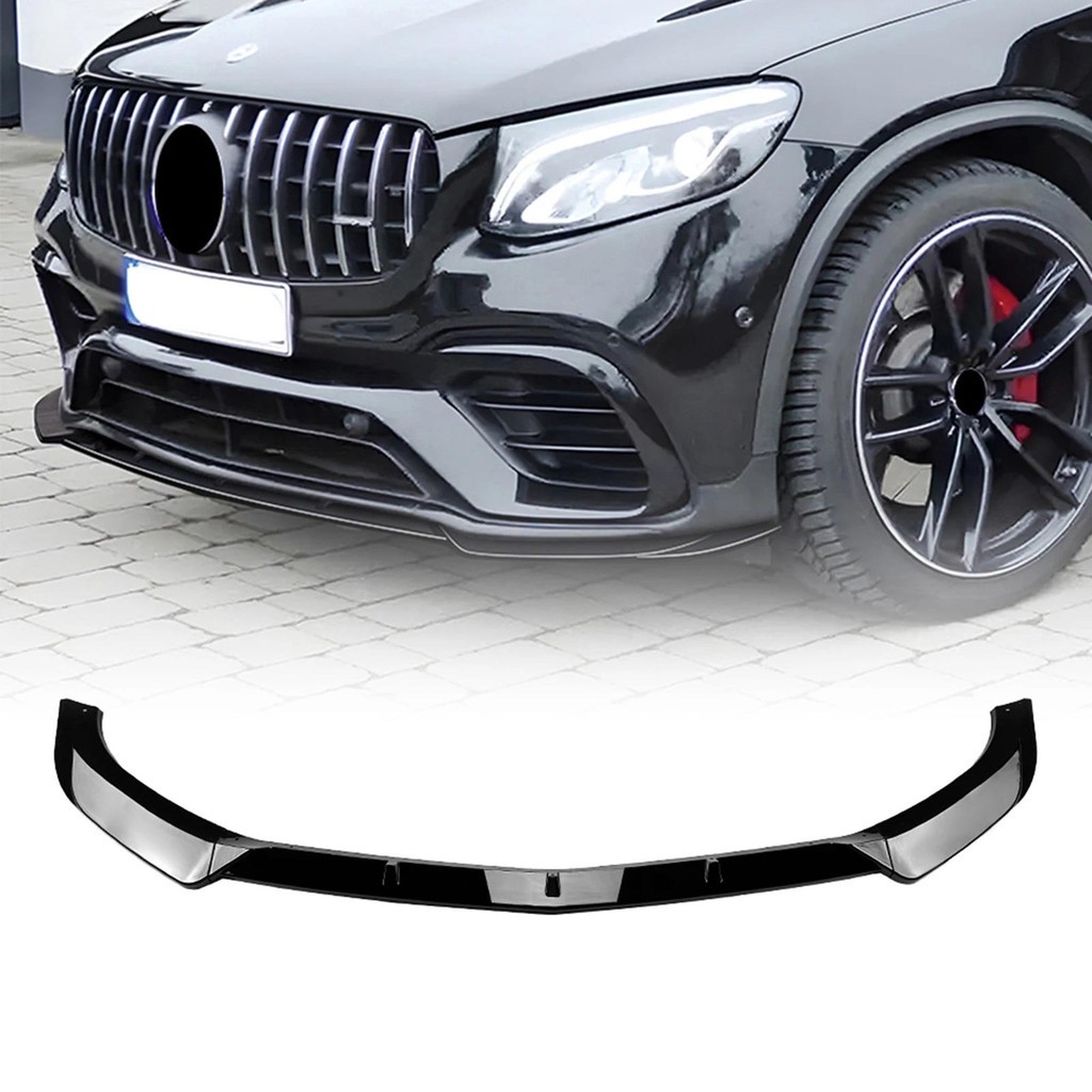 Spoiler Dianteiro Para Mercedes Benz X253 GLC63 AMG 2016-2019 , Preto Brilhante/Fibra De Carbono , Lâmina Protetora Divi