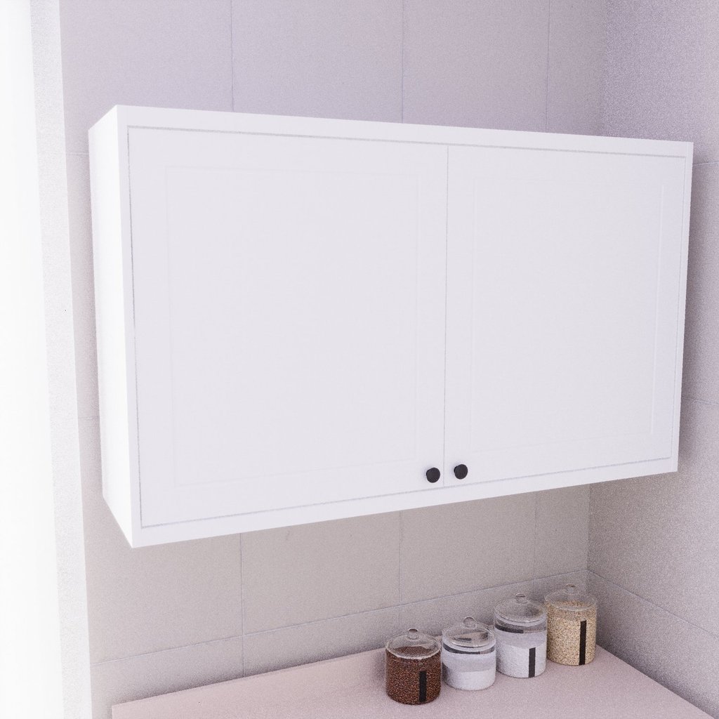 Armário Aéreo 120cm 2 Portas 100% MDF Cozinha Sevilha Herval Branco Branco