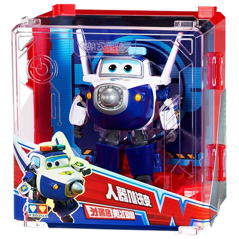 Audi Original Super Wings Carro de Polícia Grande Transformável em Robô, Brinquedo Infantil para Meninos