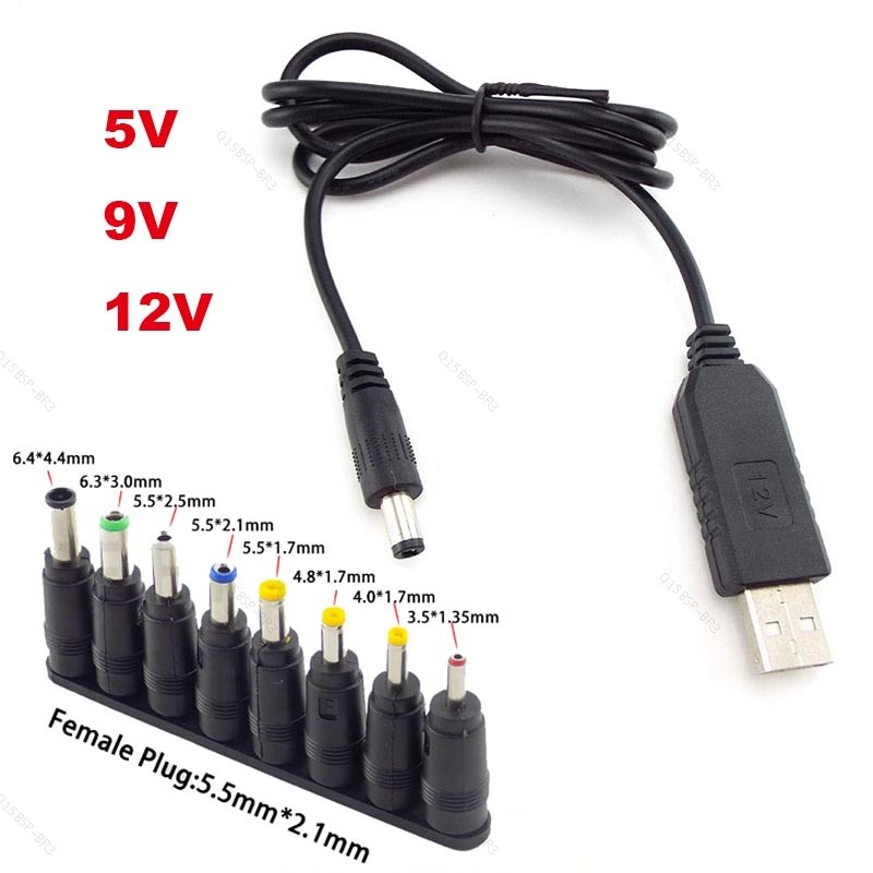 Cabo De Alimentação USB Para DC , Carregamento , Conector 5V 9V 12v Roteador , Mini Ventilador , Alto-Falante BR15B3