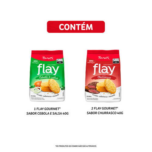 Combo Flay Gourmet Churrasco 40g 2 unidades + Flay Gourmet Cebola e Salsa 40g 1 unidade — imagem 2 de 2