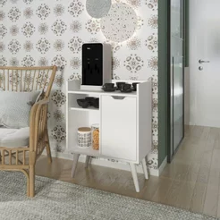 Aparador Balcão Mesa para Café/Bar Multifuncional Branco Branco
