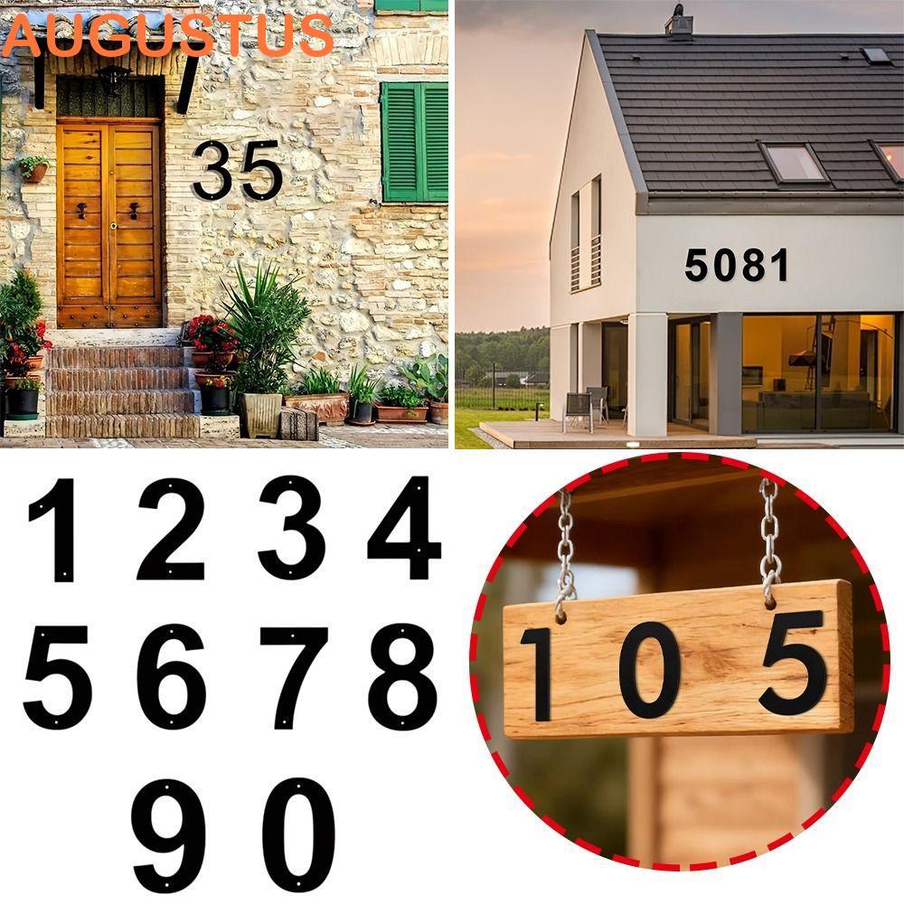 Números De Casa Flutuantes AUGUSTUS , De Metal De Design Moderno Para Uso Externo , Placa De Endereço Tipo Suspensão