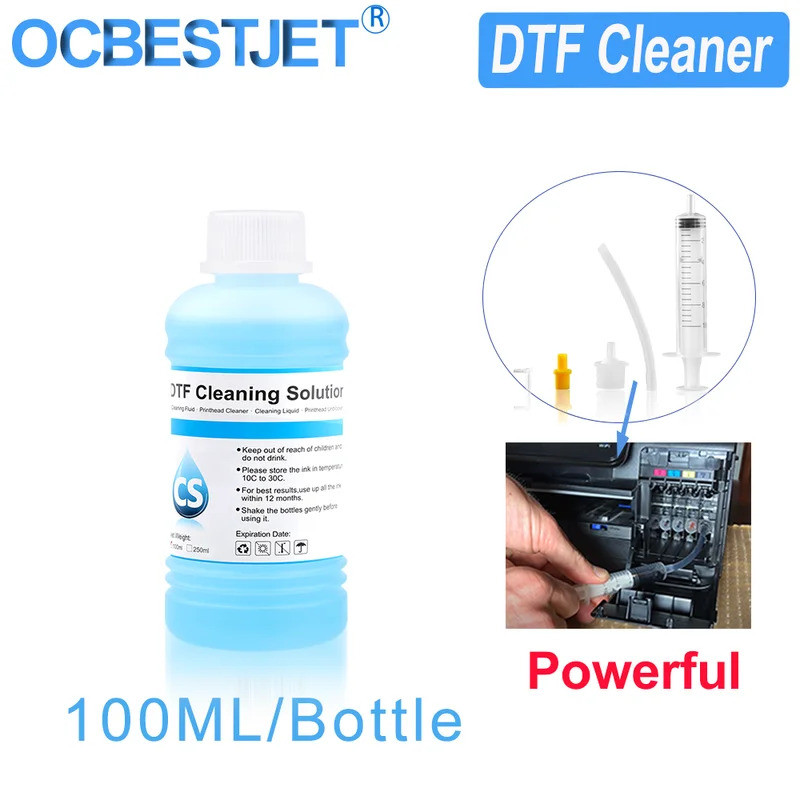 Poderoso Líquido de Limpeza DTF de 100ML para Cabeças de Impressão Epson DX6 DX7 DX8 DX9 XP600 TX800 I3200 L1800 L800 L8