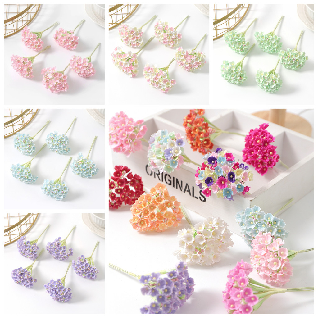 1 Buquê De Flores Artificiais De 11cm , Pequenas , Faça Você Mesmo , Bolo , Artesanato , Festa De Casamento , Decoração