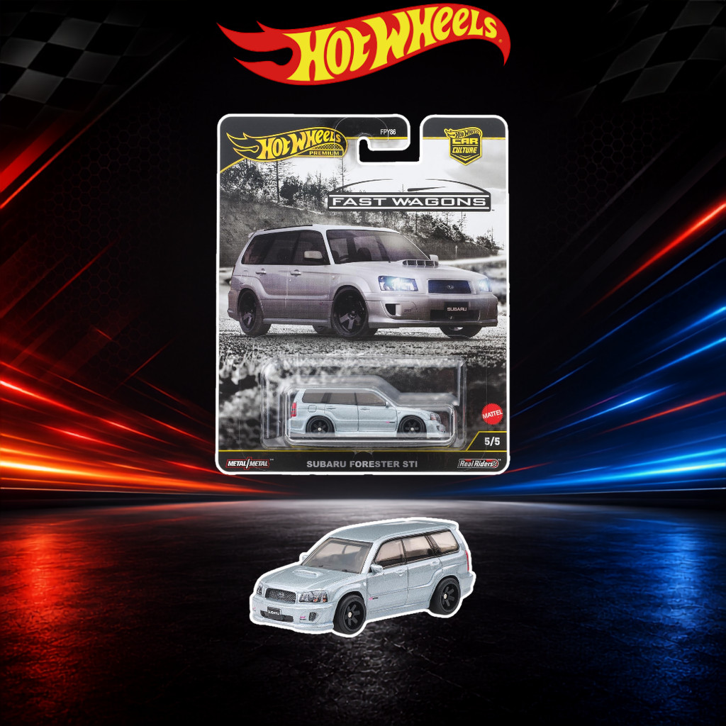 Hot Wheels Premium Car Culture Fast Wagons Subaru Forester STI JBK87 Silver 1:64 Die-Cast Mini Car