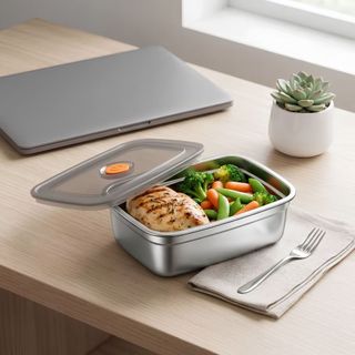 Recipiente Hermético Inox 900 ml  Armazenar Alimentos Marmita