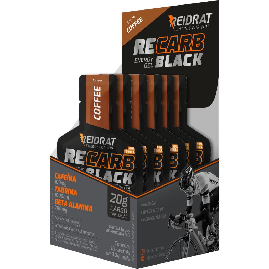 Recarb Energy Gel Black Display Com 10un X 30g Reidrat Nutrition — imagem 2 de 2