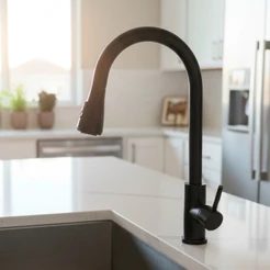 Torneira Gourmet Cozinha Com Extensor Monocomando Premium Preta Aço Inox