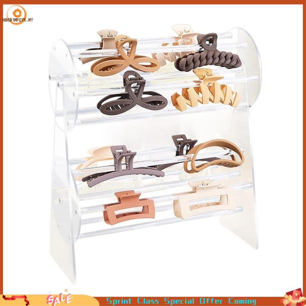 [Best seller] 1 PCS Suporte Organizador De Clipe De Garra Acrílico Transparente Cabelo Display E Armazenamento Giratório