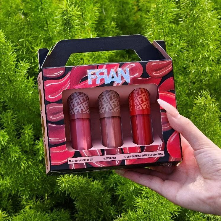 KIT COM 3 GLOSS LABIAL EM TRES TOM FRAN