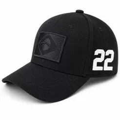 Boné Preto 22 Brasil Bordado Premium Aba Curva Ajustável Patriota