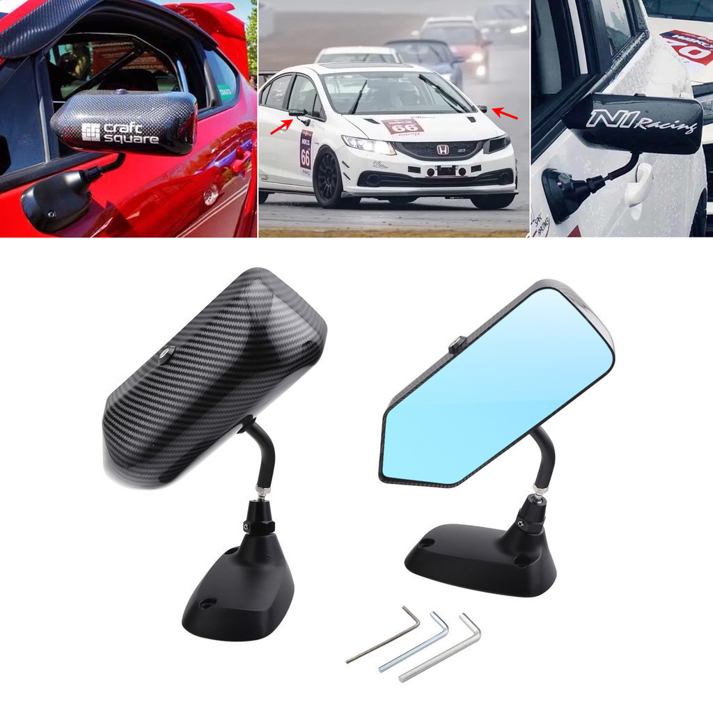 Espelho Retrovisor Universal Para Carro Estilo F1 , Fibra De Carbono , Automóveis , Azul , Vidro Lateral De Corrida Gran