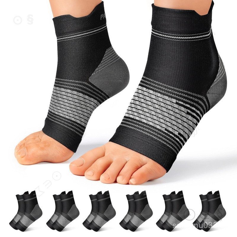 6 Pares de Meias para Fascite Plantar para Homens e Mulheres, Meias de Compressão com Suporte para o Arco do Pé Ten