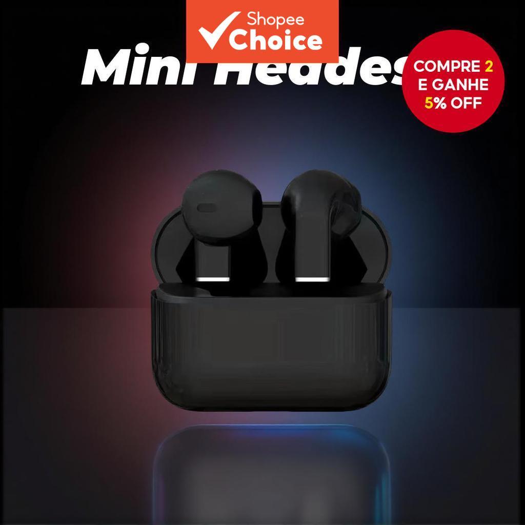  Fones de Ouvido Mini Bluetooth Sem Fio Intra-Auriculares com Microfone para Esportes, Fones de Ouvido Mãos Livres,