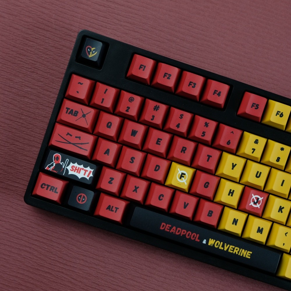 Marvel Deadpool e Wolverine tema Keycap sublimação PBT teclado mecânico botões e