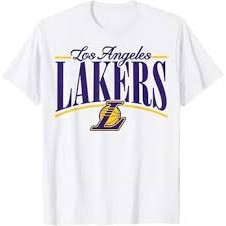 Camiseta Masculina Feminina Oversized Estampa Letras Los Angeles Lakers Logo Bola Basquete T-shirt Streetwear Unissex
