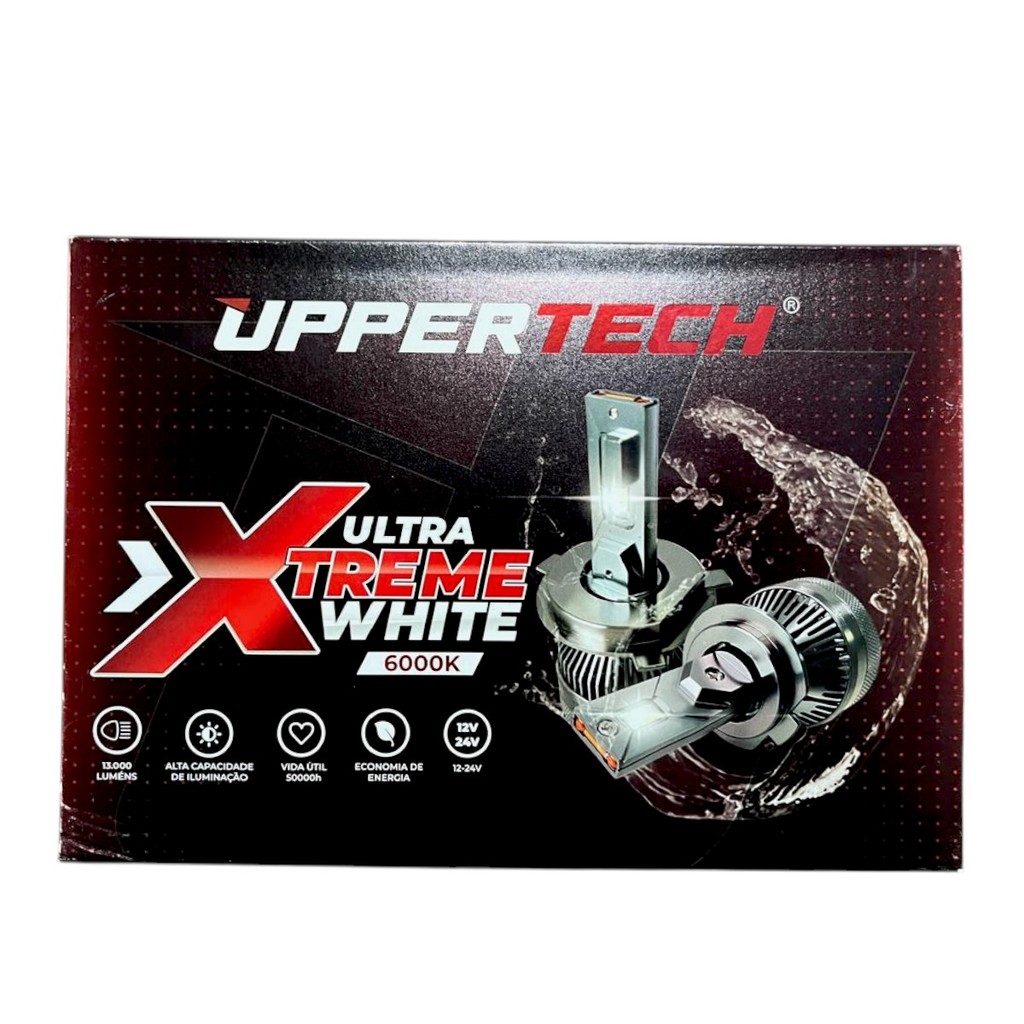 Par Led Automotivo H3 6000K Ultron Super Branco Alta Performance