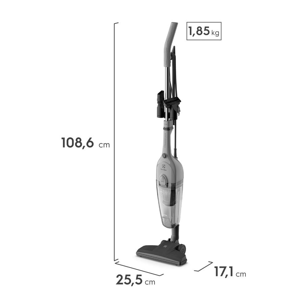 Detalhes do Aspirador de Pó Vertical com Fio Electrolux 1500W 2 em 1 Cyclonic Power Cinza (STK16)