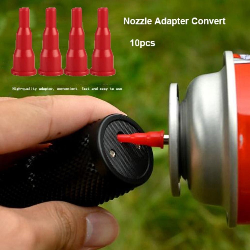 Cassete De Conversão Brilhante De 10 Peças , Adaptador De Bico De Plástico Vermelho Cabeça De Recarga De Gás Reutilizáve