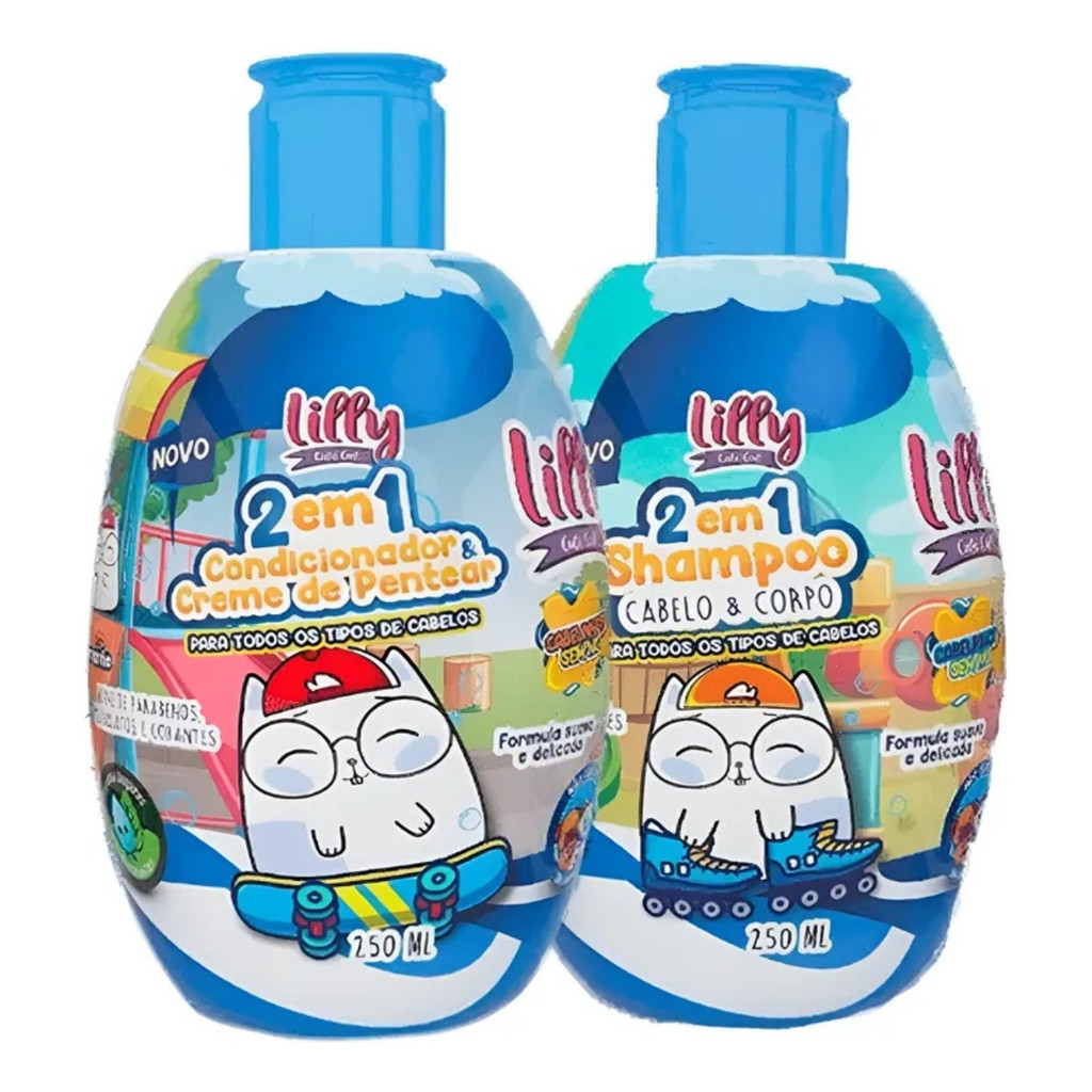 Kit Infantil Lilly Cute Cat Cosmético Shampoo  Condicionador