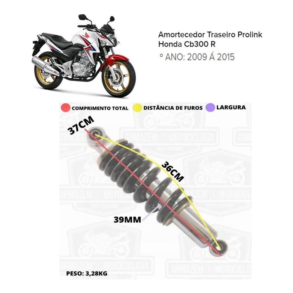 Amortecedor Traseiro Central Monoshock Prolink Honda Cb 300 r 2009 2010 2011 2012 2013 2014 2015 — imagem 2 de 2