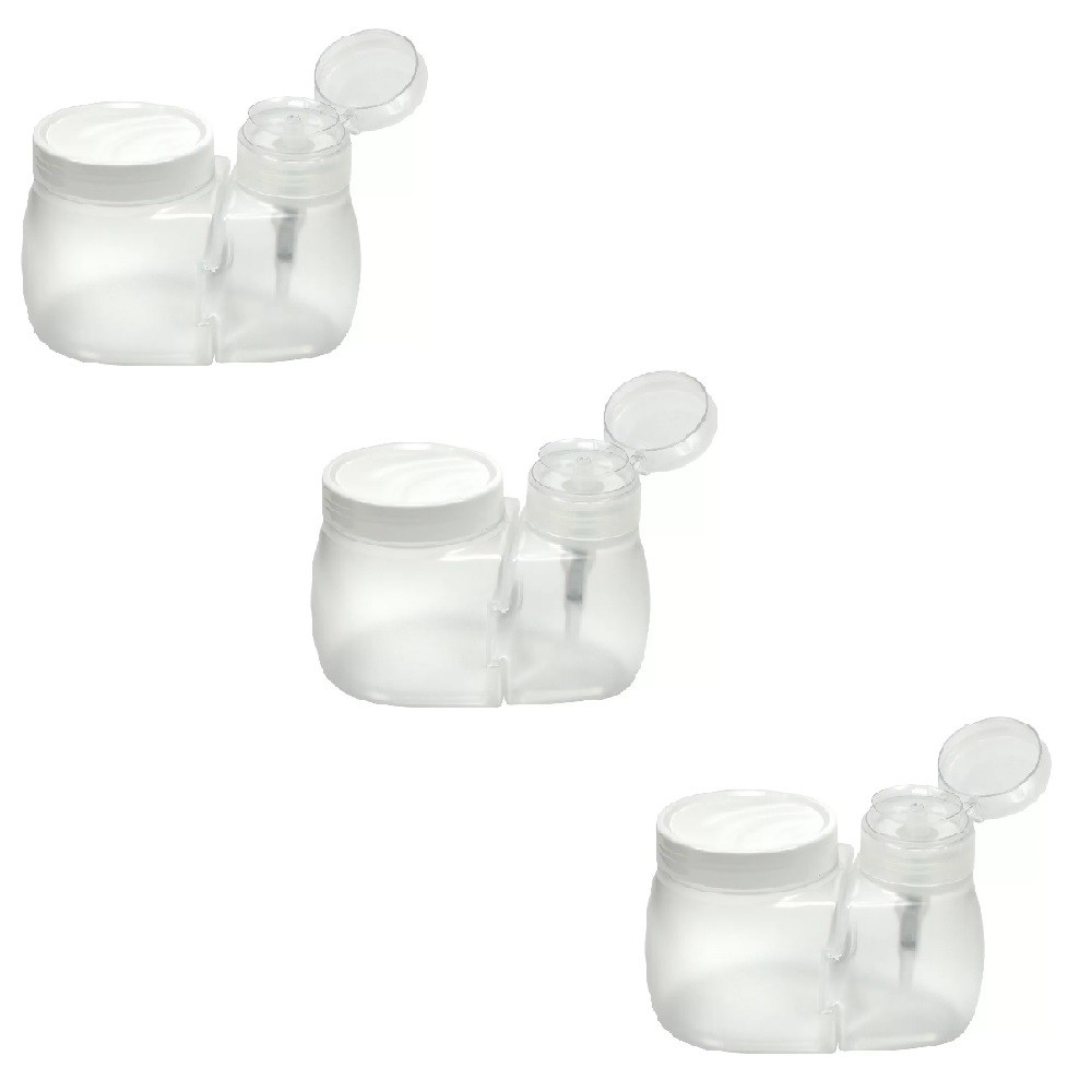 3 Kit Porta Algodão e Dosador De Acetona Manicure Transparente - Santa Clara em Oferta na Shopee