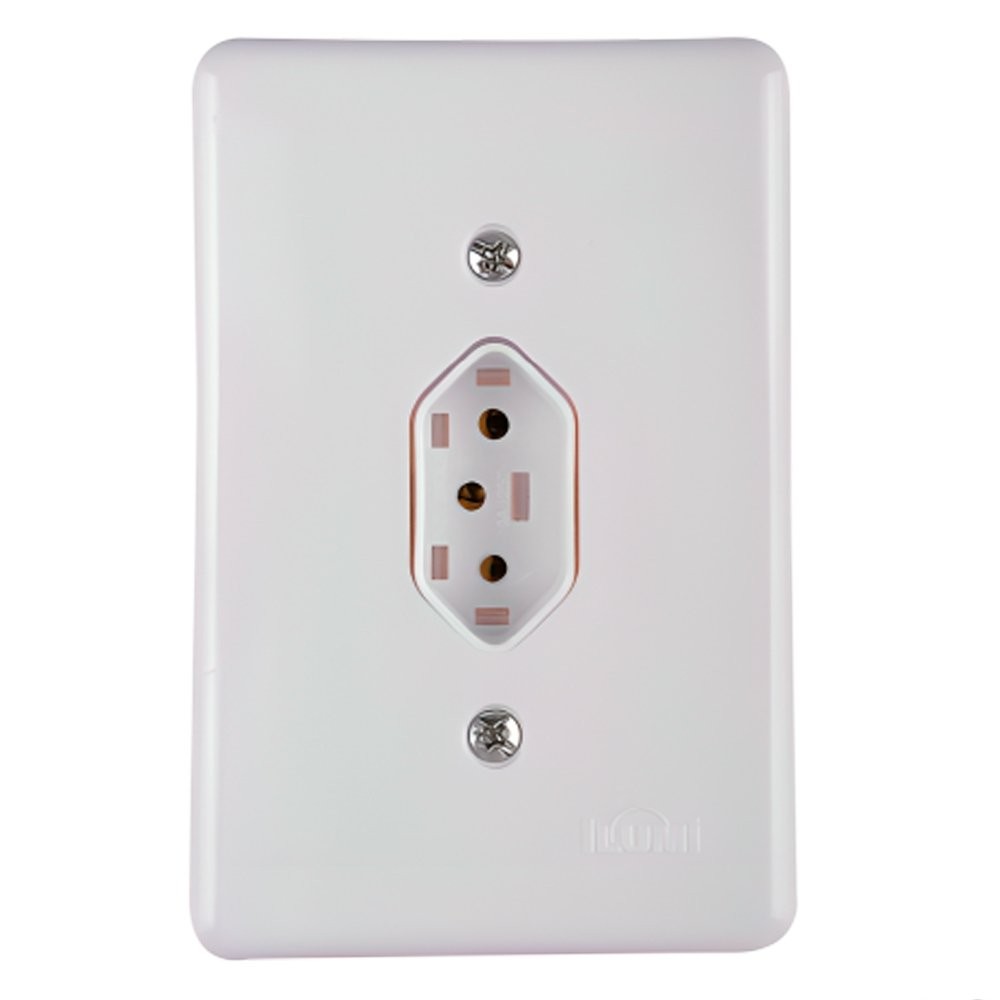 Tomada Ilumi 2 Polos + Terra com Placa Stylus 20A 250V 4x2