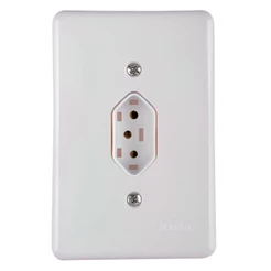 Tomada Ilumi 2 Polos + Terra com Placa Stylus 20A 250V 4x2