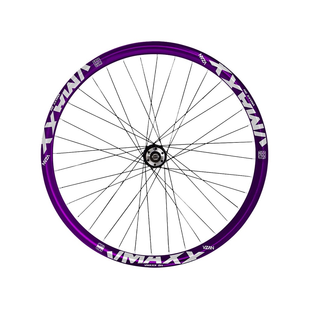 Roda Traseira Aro 26 Vzan Vmaxx DH P/ Freio Disco Cubo Rosca P/ Roda Livre 1, 6, 7 e 8 V Roxo