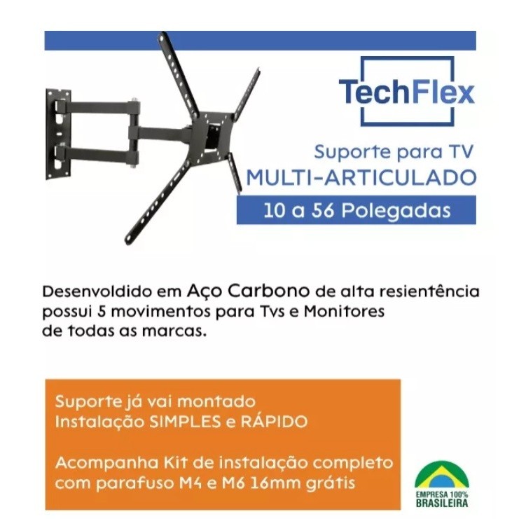 Suporte Para Tv Tri-articulado Lcd Led 26 32 40 42 47 50 55 65