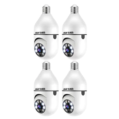 Kit 4 Mini IP Câmera de Segurança Wi-fi Branco com Áudio Bidirecional Visão Noturna e Sensor de Movimento - YOOSEE