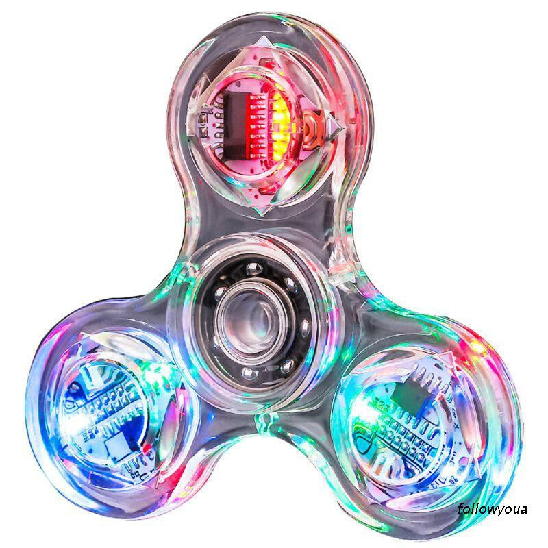 Novidade Múltiplas Mudanças LED Fidget Spinner Luminoso Mão Superior Spinners Brilho No Escuro EDC Alívio Do Estresse Br em Oferta na Shopee