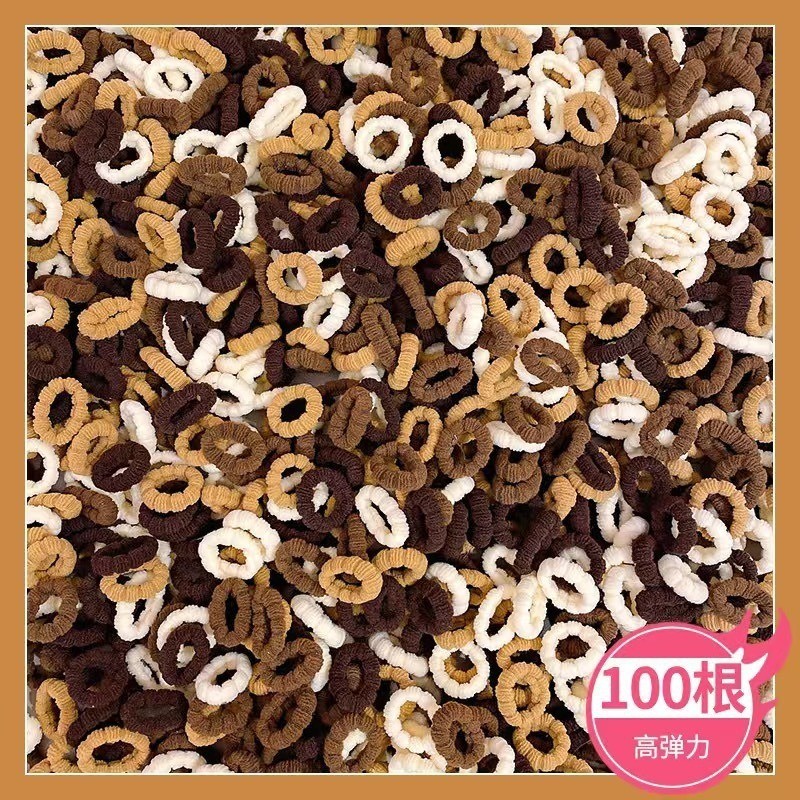 100 Pçs Conjunto Rabo De Cavalo Laços De Cabelo Para Crianças Moda Coreana Simples Alta Elástica Borracha Laço Acessório