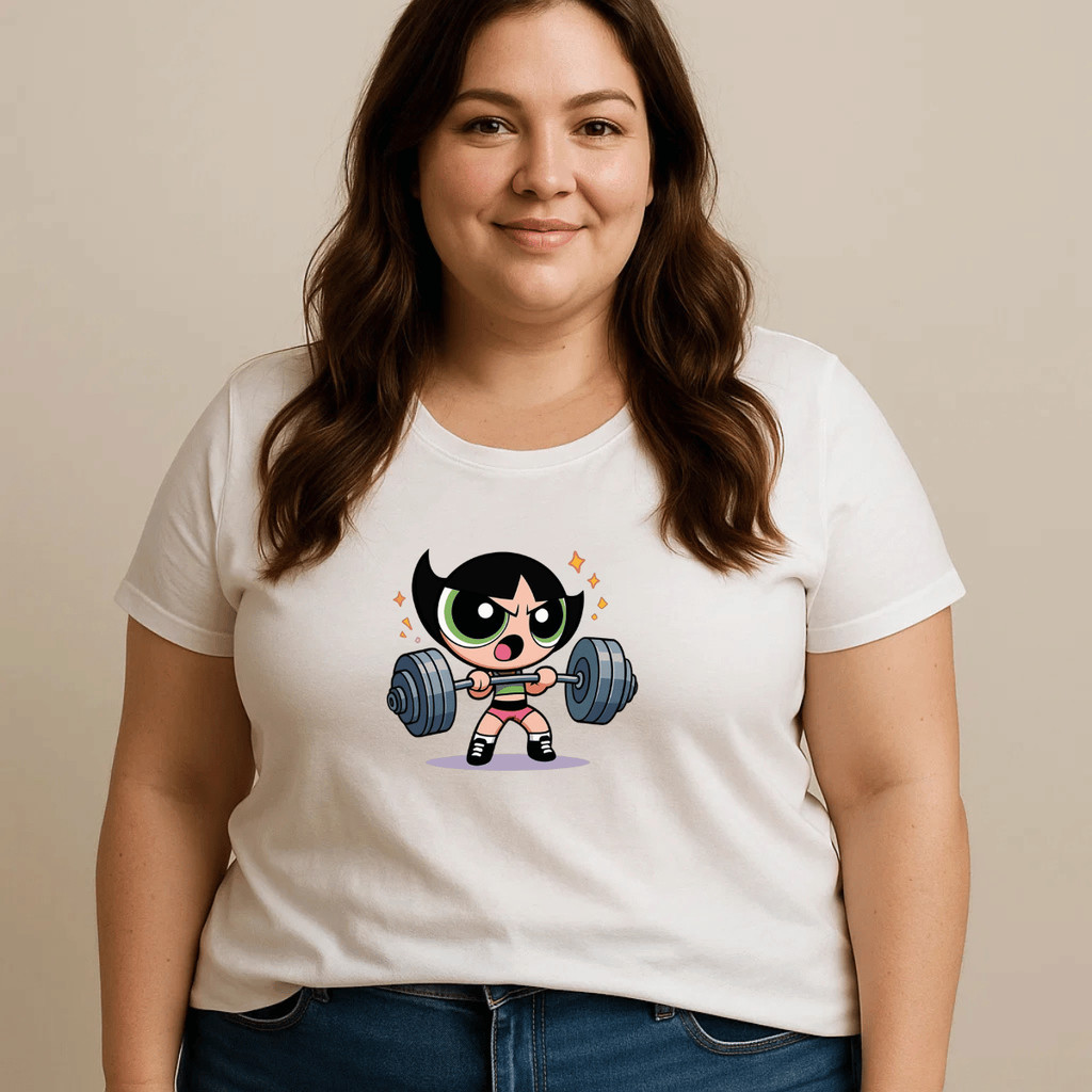 Camiseta Moda Academia Maromba Estampada Docinho Super Poderosas Feminina100% Algodão Camisa