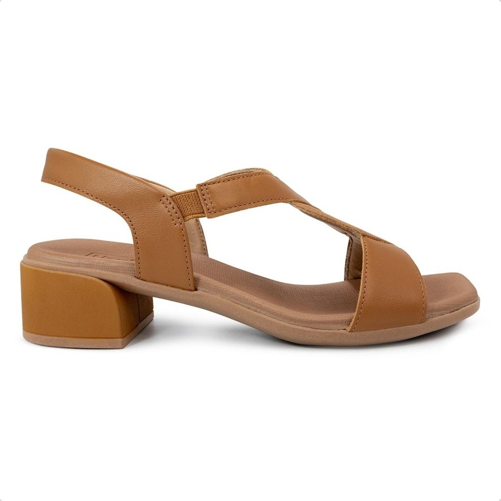 Sandália Usaflex Feminino Bico Quadrado Couro AN27003