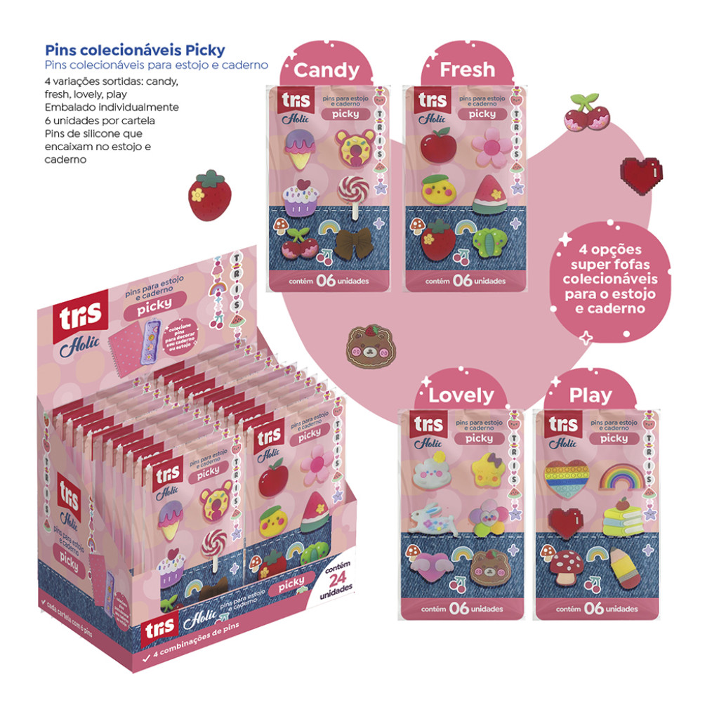 PINS TRIS HOLIC PICKY CART   912848   UNIDADE em Oferta na Shopee