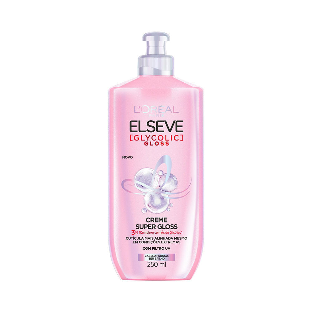 Creme de Pentear Elseve Glycolic Gloss Super Gloss 250ml em Oferta na Shopee
