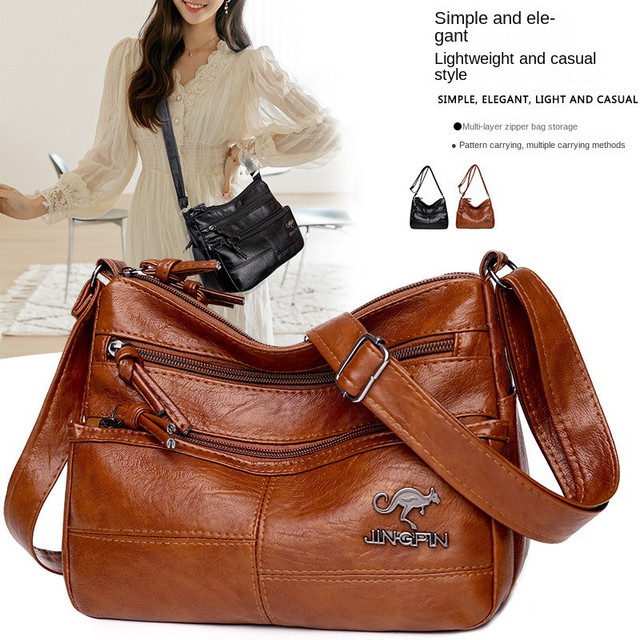 CHENXIAOHONG Bolsa Feminina de Ombro Couro Macio, Estilo Simples, Transversal